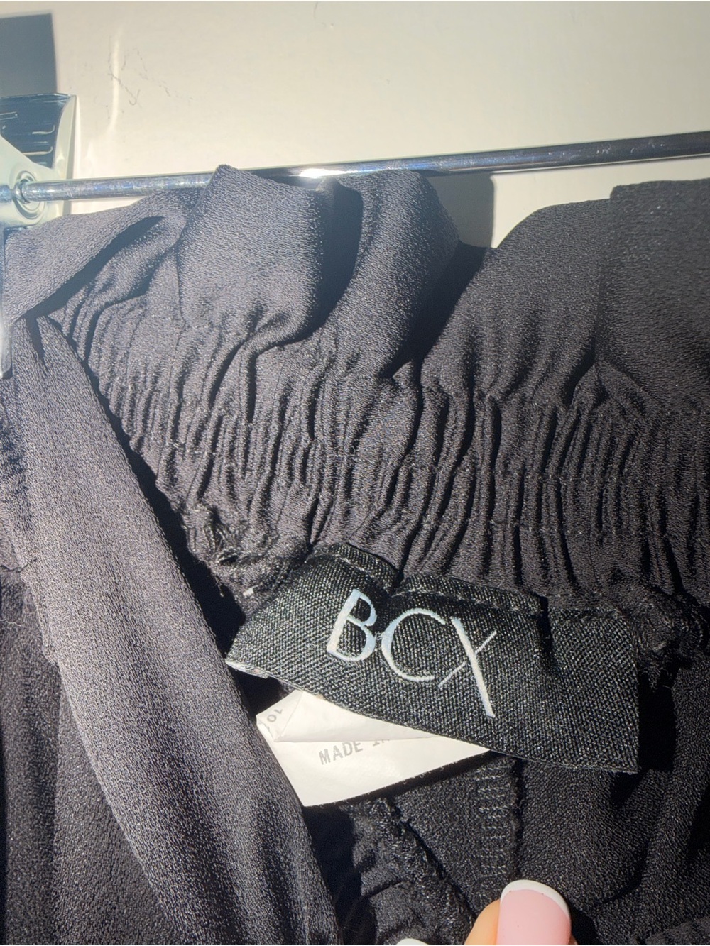 BCX Women’s Black Elastic-Waist Silk Pants